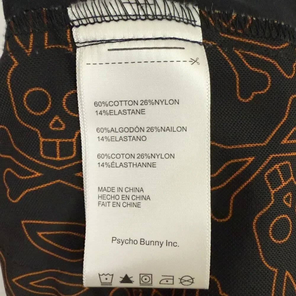Psycho Bunny Tech Jogger Mens Large Black Nylon Cotton Stretch Golf Casual